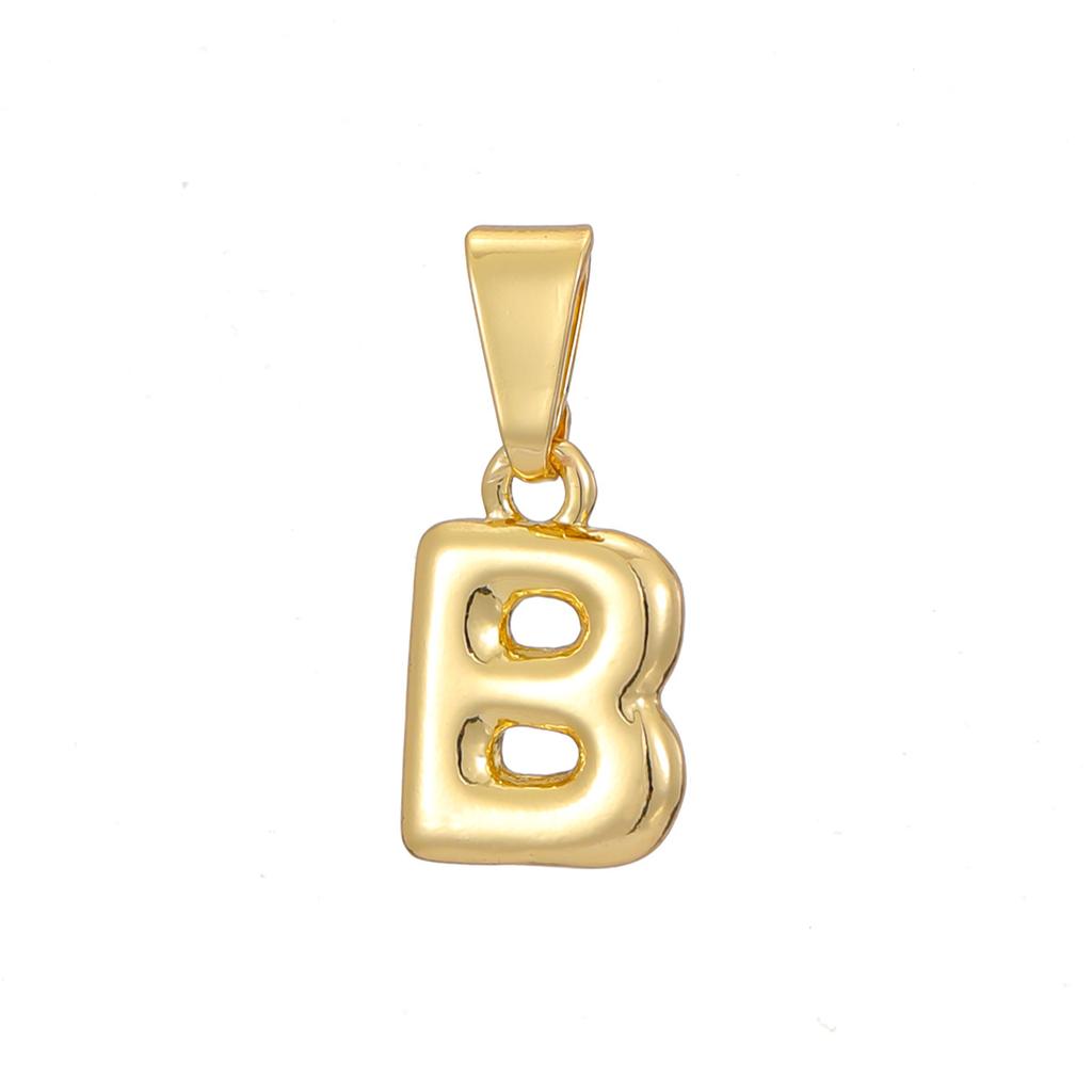 Brass Gold-Plated Letter Pendant - DIY Personalized 26-Letter Necklace