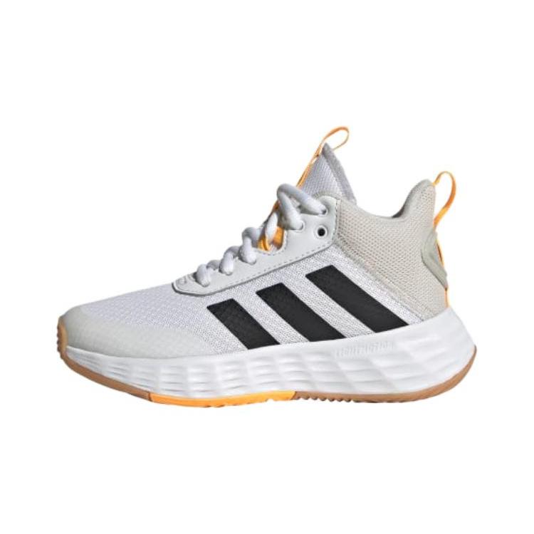 New Adidas OwnTheGame 2.0 K Mid Top Children's Basketball Shoes White Black Yellow Kids' H06418