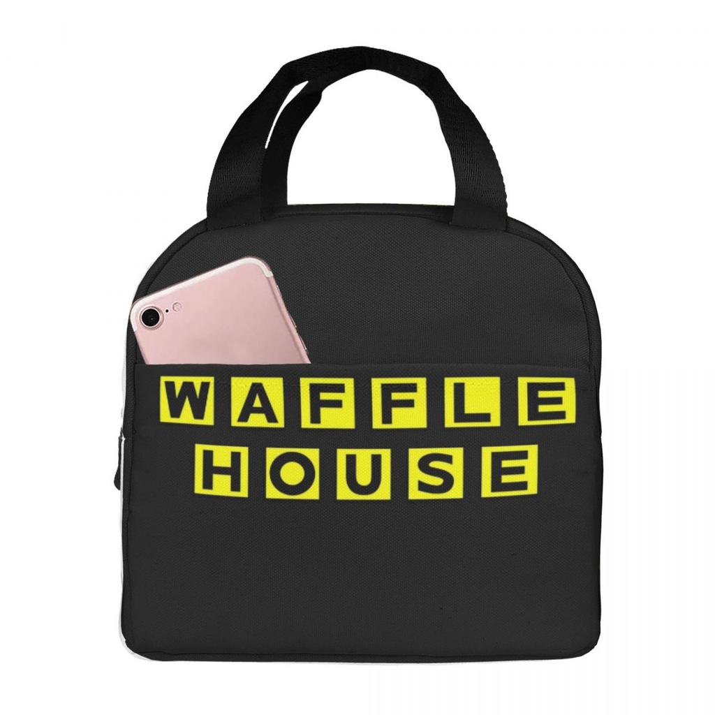 Waffle House Insulated Lunch Bag for Women Kids Portable Food Boxes Thermal Lunch Box Tote