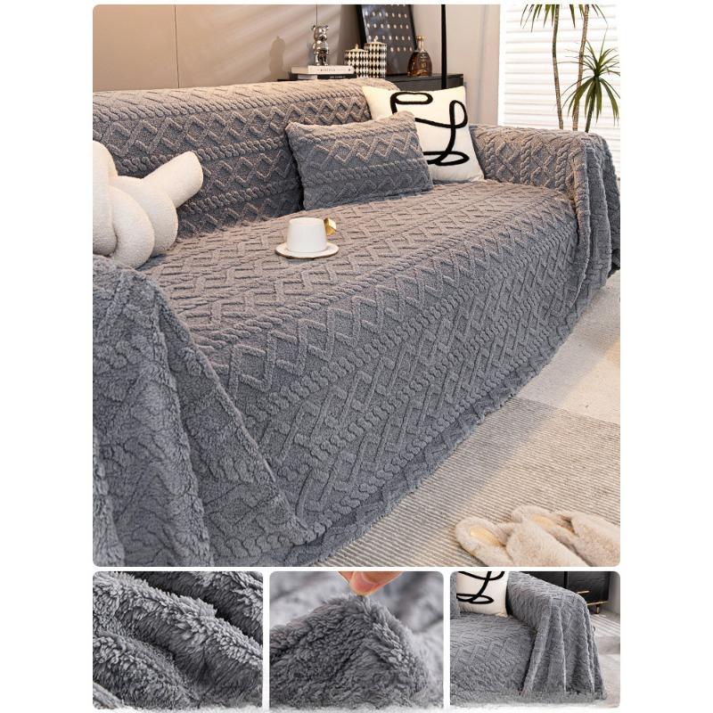 Přehoz na pohovku v ins stylu Ručník Zimní zahuštěný fleece Teplý přehoz na pohovku 2024 Nový Polštář Deka