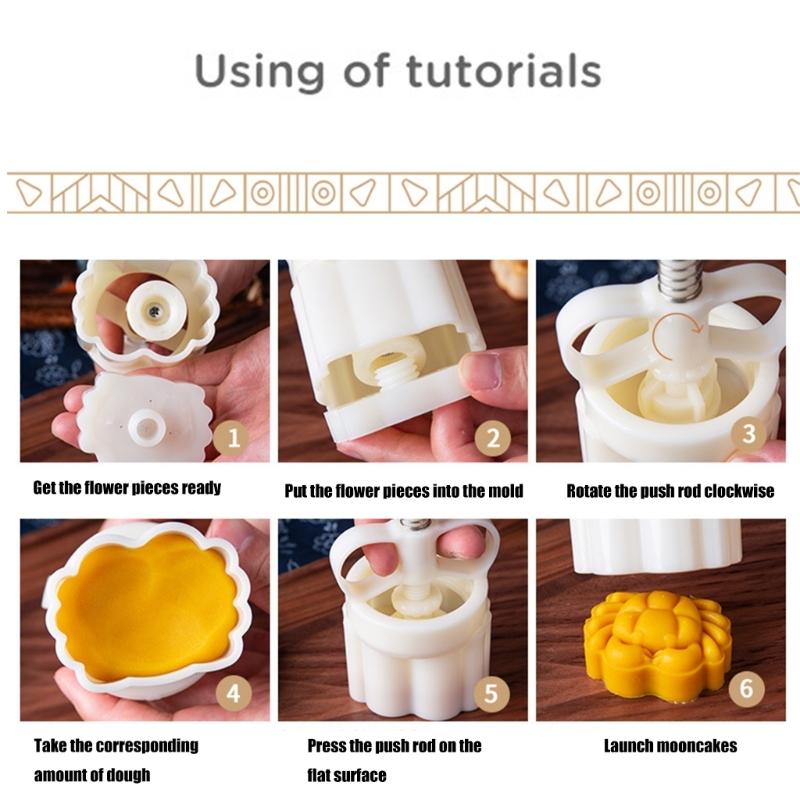 Jades Cabbage Pastries Molds Hand Pressed Mooncakes Maker Bean Pastes Cake Mould Dessert Bakewares for Cooking Lover