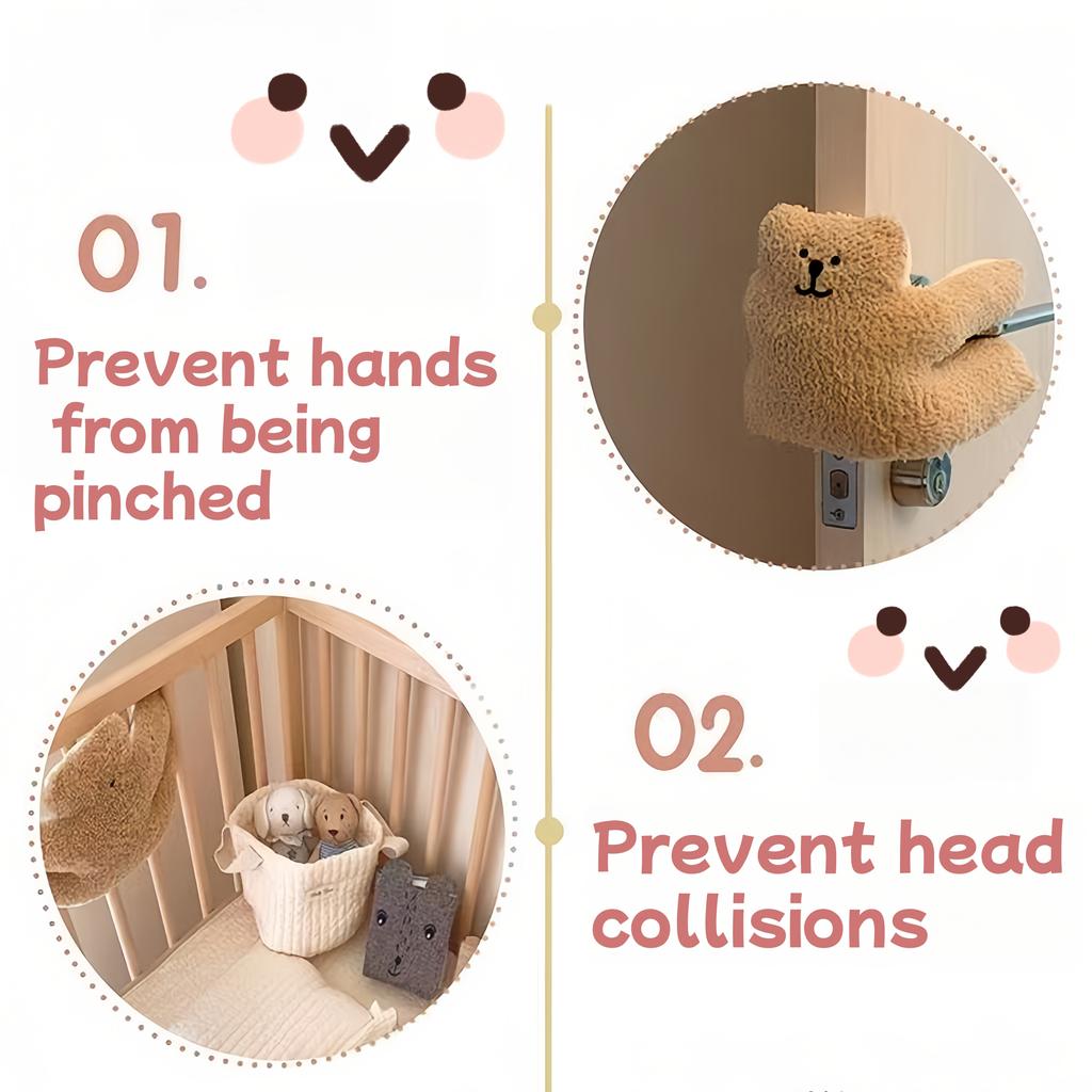 1pc Soft Fabric Door Stopper with Cute Rabbit & Bear Design - Prevents Loud Slamming, Finger Pinching Injuries or Pets