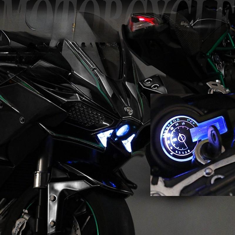 Spray 1:6 Kawazaki H2R Alloy Large Motorcycle Model Diecast Precision Sound Light Simulated Kid Boyfriend Gift Display-worthy