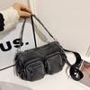 Advanced Feeling Multiple Pockets Vintage Denim Shoulder Bag