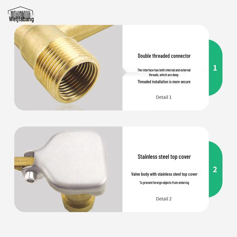 WEIJIABANG Brass Garden Quick Water Tap Kit