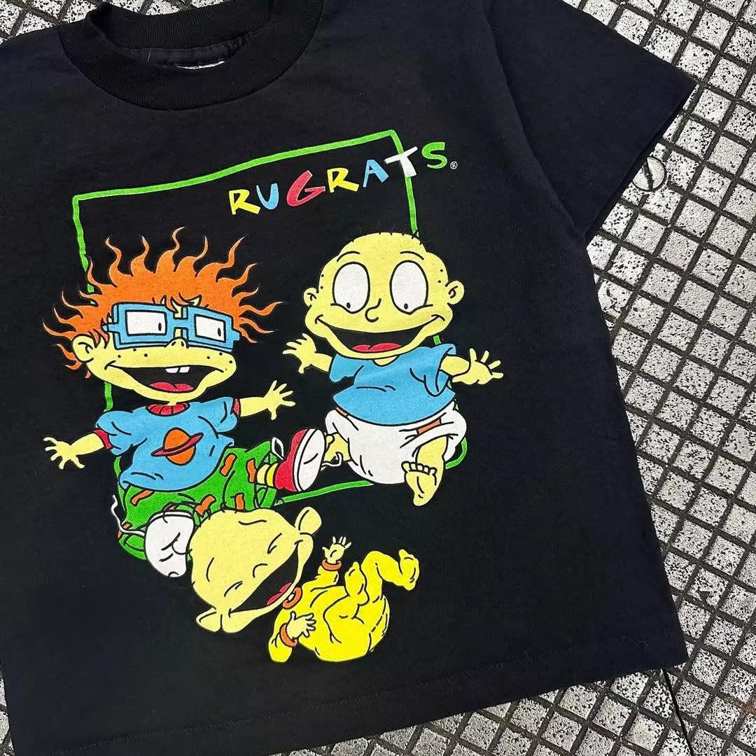

Cartoon Naughty Soldier Rugrats College Style Shortsleeved Tshirt for Unisex and Women Drip Clothing Summer Cheap Clothing L