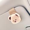1pcs Cute Flower Universal Sunglasses Holders For Car Magnetic Leather Clip Cartoon Bear Auto Visor Glasses Hanger Box Interior