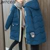BITCED Women's Mid-Length Loose-Fit Winter Coat Thickened Padded Jacket Puffer Coat Cotton-Padded Jacket