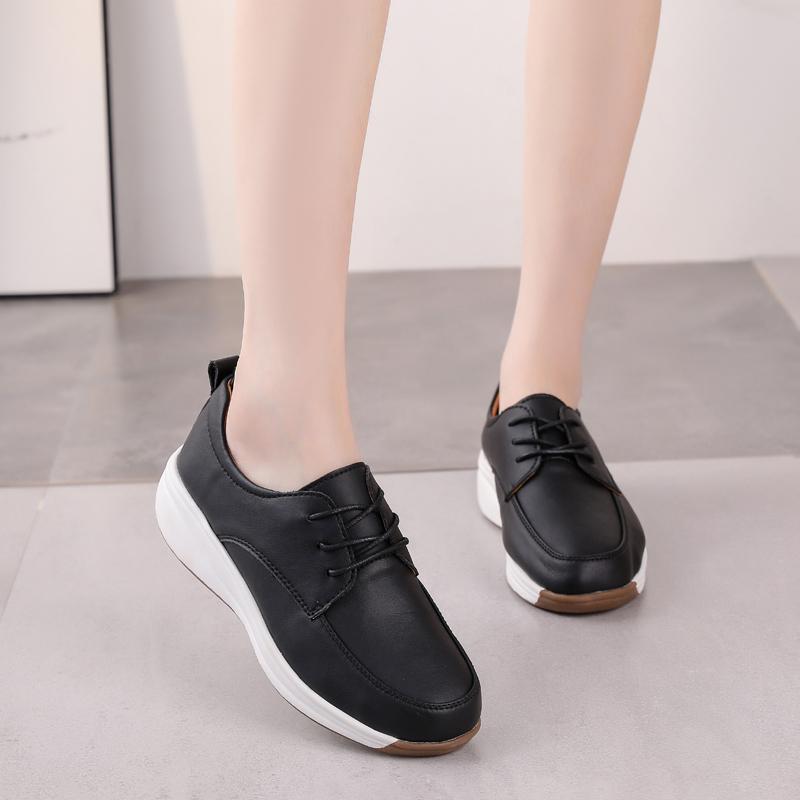 Women's Leather Boots Driving Comfort Women’s Wedge Sneakers Casual Nurse Loafers for Girls Walking Minimalist Summer Maternity Shoes for Women