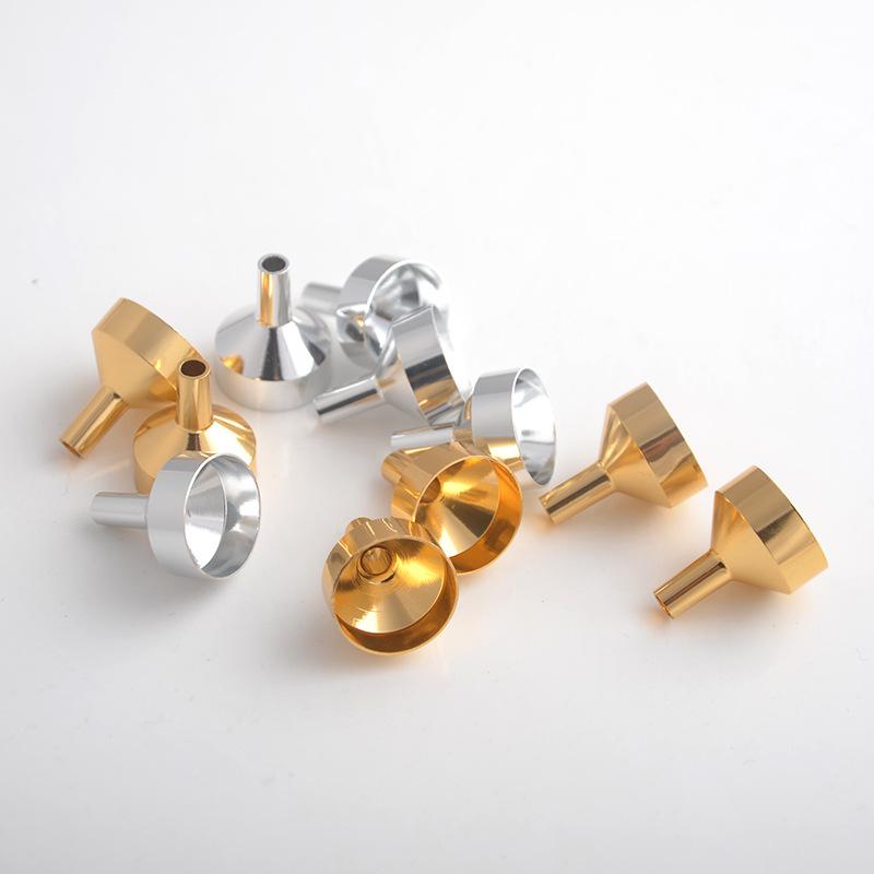 5/10pcs Metal Mini Funnel Kitchen Oil Liquid Funnel with Detachable Filter Wide Mouth Funnel for Repackage Perfume Kitchen Tools