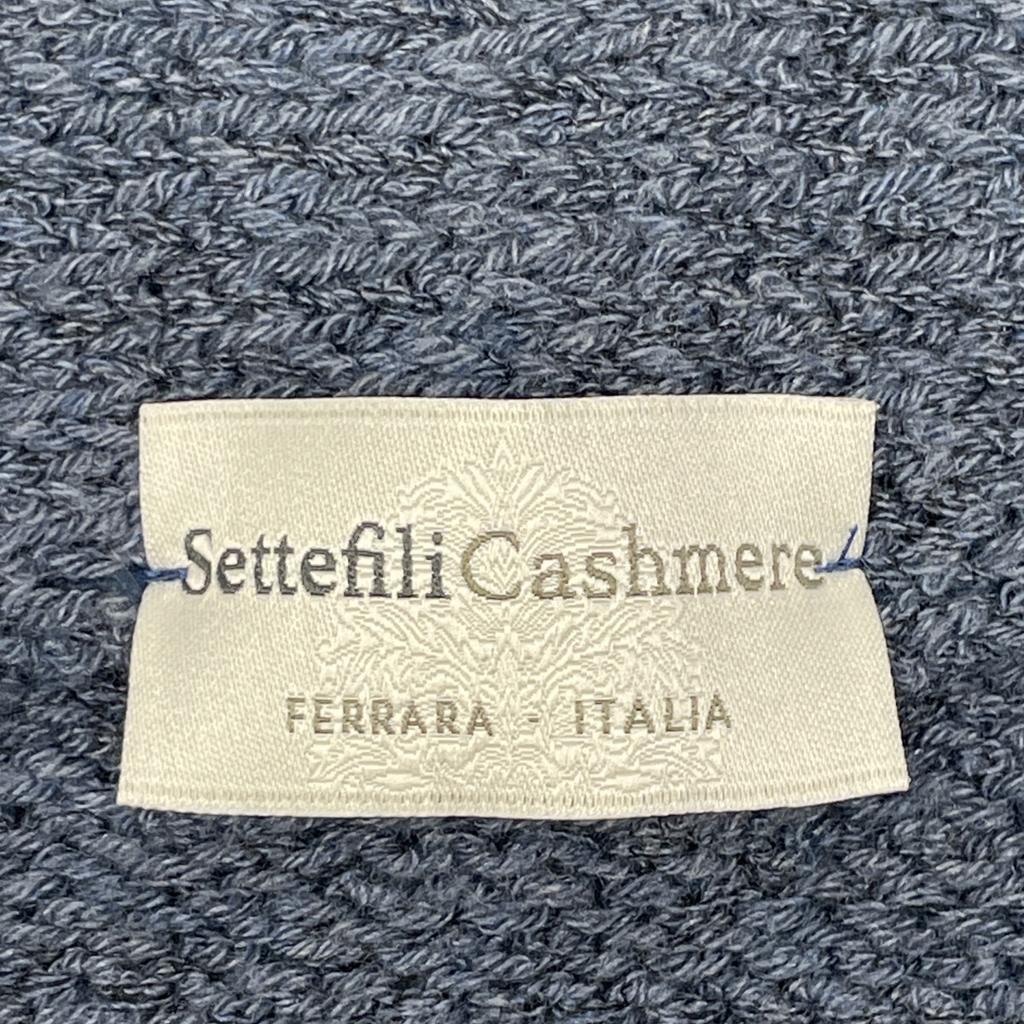 Settefili Cashmere Navy Shawl Collar Cable Knit Tops XS NavyUsed