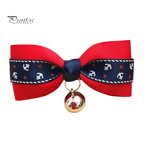 Bowknot Metal Bell Pendant Fashion Printed Pet Dog Cats Puppy Bow Tie Collar