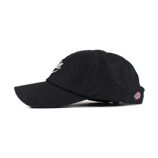 Dickies Cap for Men and Low Smile Present for Girls Women, Hat, Cap, EMB, Popular, Trendy, Cute, Gift, (Black)