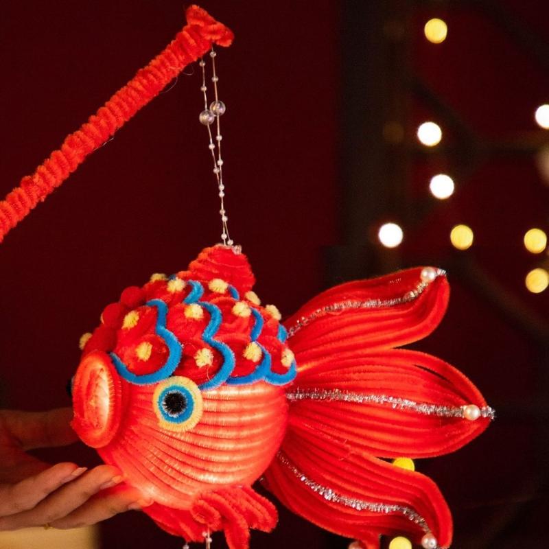 Handheld Chinese Fish Decoration Distinctive Fish Lanterns Set for Autumn Festival and Lanterns Celebration