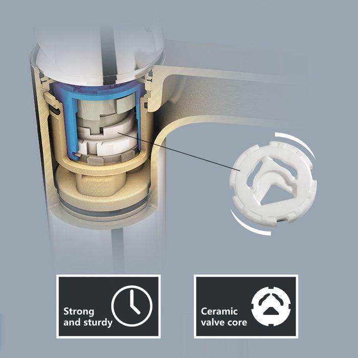 2PCS CECIPA Bathroom Basin Mixer with Pull Rods, Basin Tap Height 112 Mm