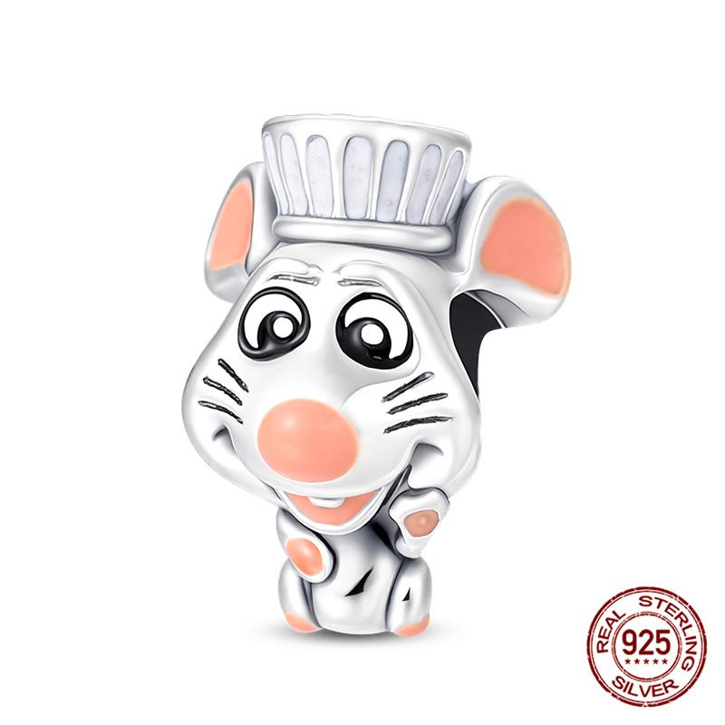 Tree Spirit Cheshire Cat Stitch Bead Giant Dumbo charms plata de ley 925 original Fit Bracelet DIY Jewelry Making Women's Gift