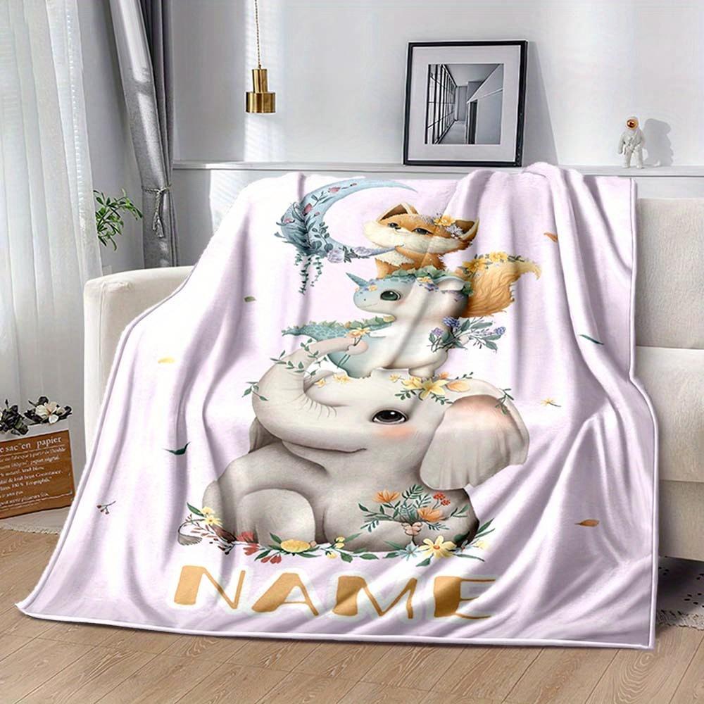 Three Animals Customize Your Name Blanket Warm Comfortable And Soft Blankets Are Suitable For Home Chairs Office Sofas Sofas Office Camping And Gifts