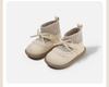 Toddler Girl's Soft Sole Leather Boots - Plush Princess Winter Walking Shoes
