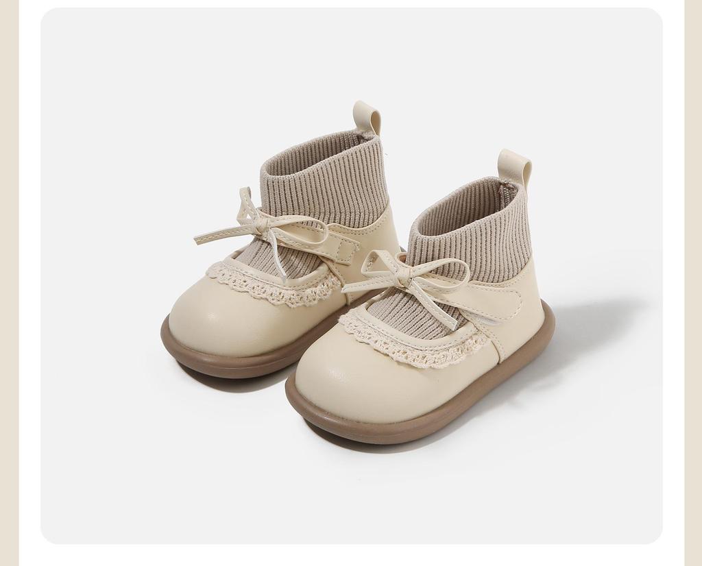 Toddler Girl's Soft Sole Leather Boots - Plush Princess Winter Walking Shoes