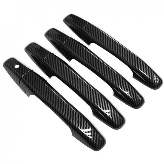 8Pcs Carbon Fiber Door Handle Cover Trim Fit For Honda Civic 2006-2011 8th Gen