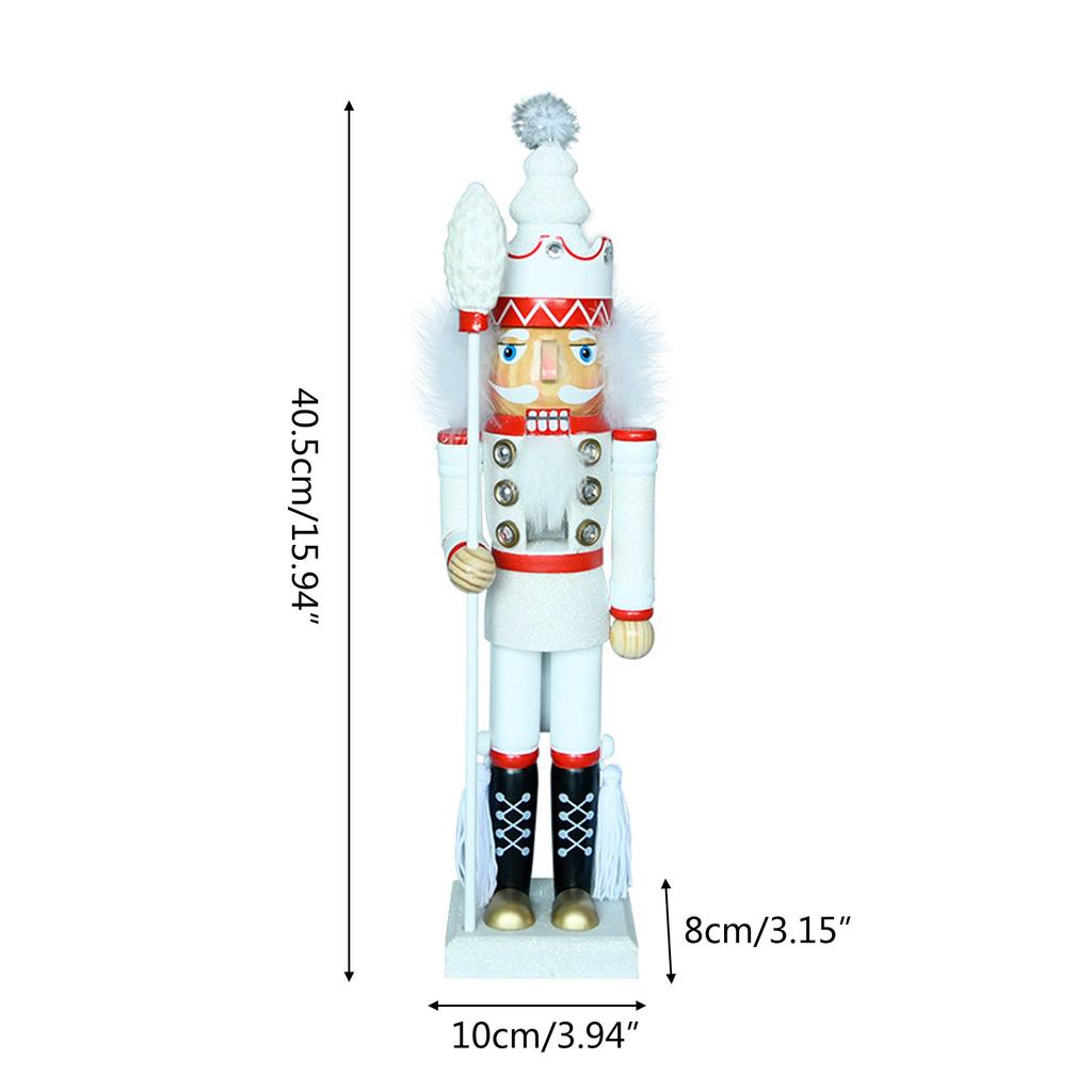 16 Inch Merry Christmas Decorations Nutcracker Figurine Wooden Soldier King Ornament for Indoor Winter Table Centerpiece