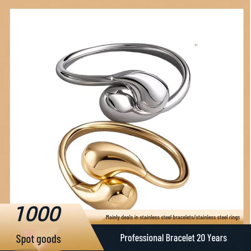 European & American Titanium Steel Water Drop Open Bracelet