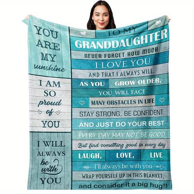1pc Warm and Cozy Flannel Blanket for Granddaughter - Perfect Gift for Birthday, Graduation, or Christmas