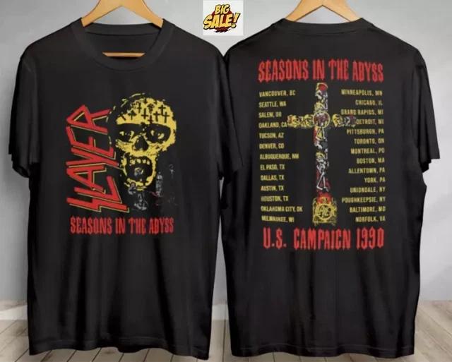 

1990 Тур Abyss Винтажная Футболка Slayer Seasons Подарок на Концерт Campaicn Американская Группа 2XL