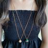 Musla Design Elegant Holiday Gift Natural Malachite Ball Pendant Long Necklace Jewelry for Women Fashion Sweater Chain Accessory