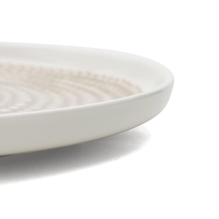 Marimekko SIIRTOLAPUUTARHA 20cm Medium Plate Clay and White (71872 180cm) [Used]