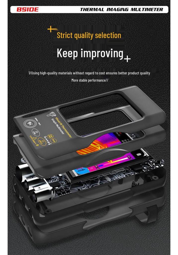 Infrared Thermal Imager & Digital Multimeter with Capacitive Touchscreen for Electrician Maintenance