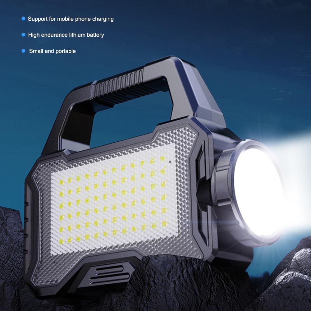 Solar Camping Lantern Long Range Powerful Solar Spotlight Waterproof Outdoor Emergency Light COB Super Bright for Hiking Fishing