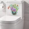 Flower Toilet Seat Lid Sticker Self-Adhesive Toilet Lid Art Decals Removable Peel And Stick Wall Sticker for Bathroom Bathtub Wall Decor