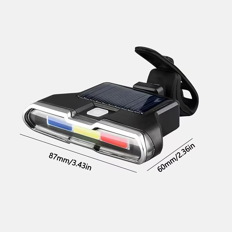 

Bicycle Taillights Solar Charging Waterproof LED Mountain Bike Safety Taillights Waterproof Three Color Induction Warning Lights чёрный