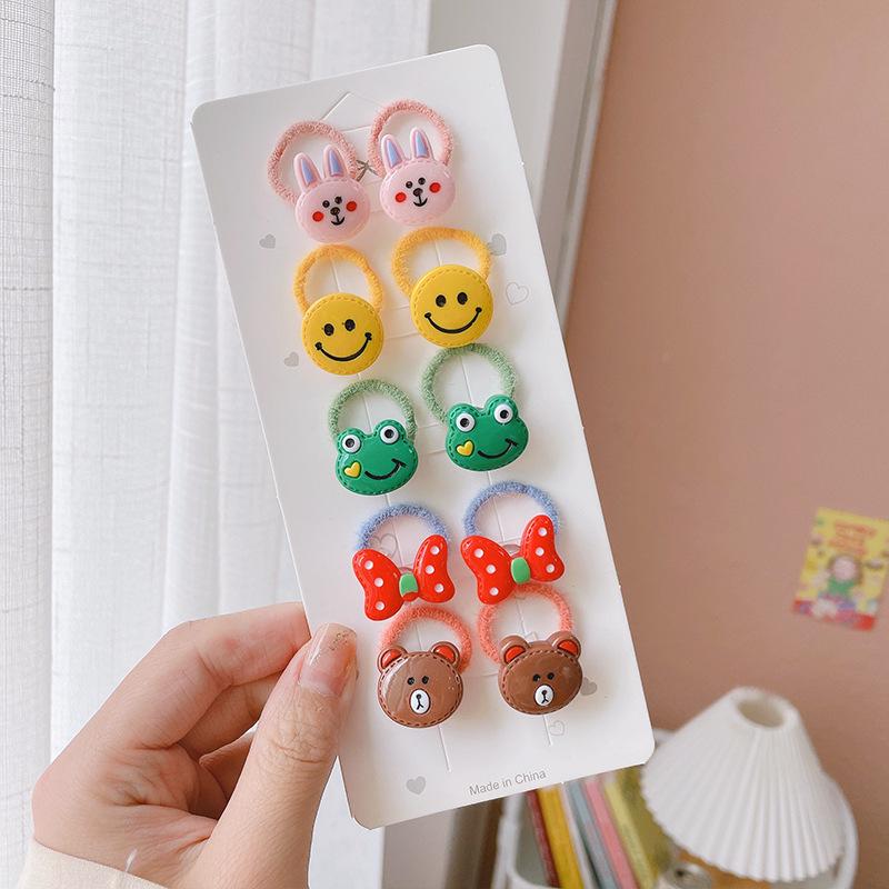 Soft Cartoon Elastic Hair Ties for Kids - Gentle, Non-Pulling Rubber Bands
