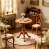 1:12 Scale Dollhouse Miniature Retro Round Table Furniture Model Creative Decor for Kids Dollhouse Play Toy