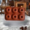 NEW 26CM*18CM*2.7CM Non-Toxic Silicone Donut Pan 6 Holes, Easy Release Mould for Home Baking, Professional Style Baking Tool