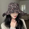 Fashion Floral Fisherman Hat Adjustable Large Brim Sunscreen Hat Foldable Sweet Sun Cap Beach