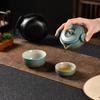 Creative 2 in 1 Tea Ceremony Teapot Set with Storage Bag Mini Travel Teapot Ceramic Quick Cup Living Room