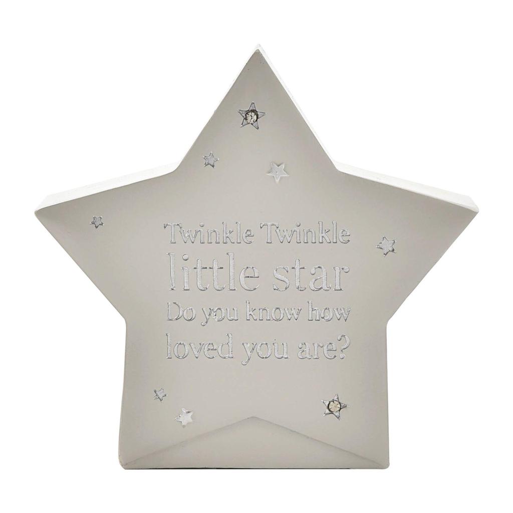 Bambino Star Shaped Resin Money Box Twinkle Twinkle 15cm