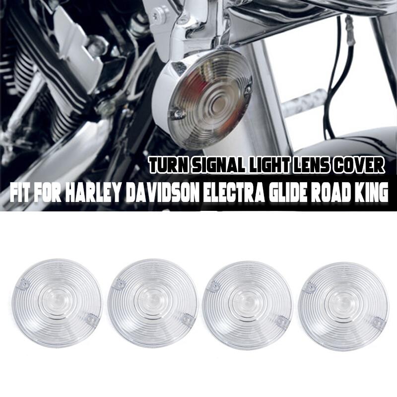 4x Turn Signal Light Clear Lens Cover Fit for Harley Electra Glide Sportster New