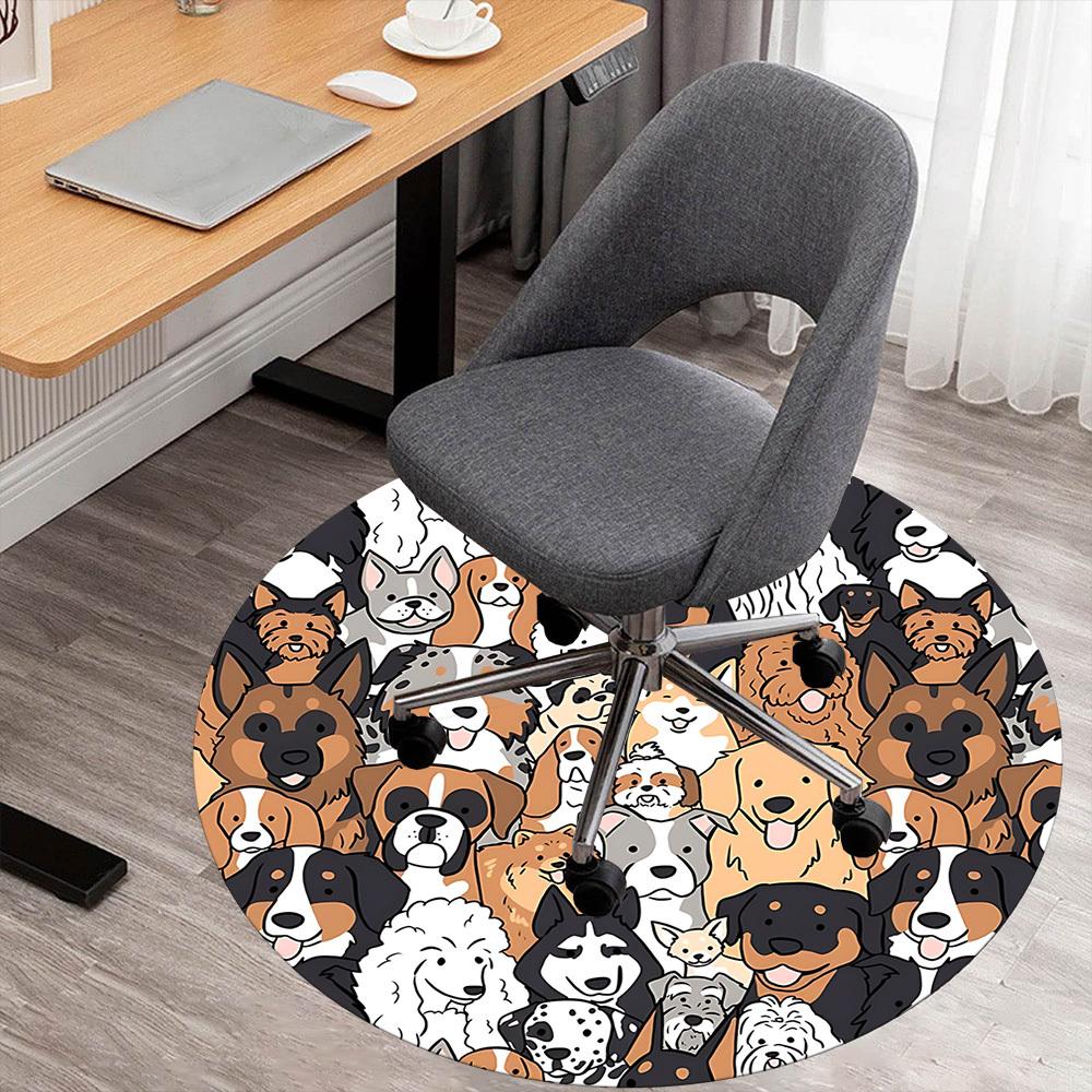 

1pc dog circle Round Chair mat Area Rug - Non-Slip, Floor Mat for Office, Bedroom, and Indoor Decor c1125630 80cm by 80cm