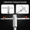 Silver T-Handle Ratchet Tap Holder Wrench Adjustable Manual Tapping Tool with Machine Screw Thread Metric Plug T-shaped Tap