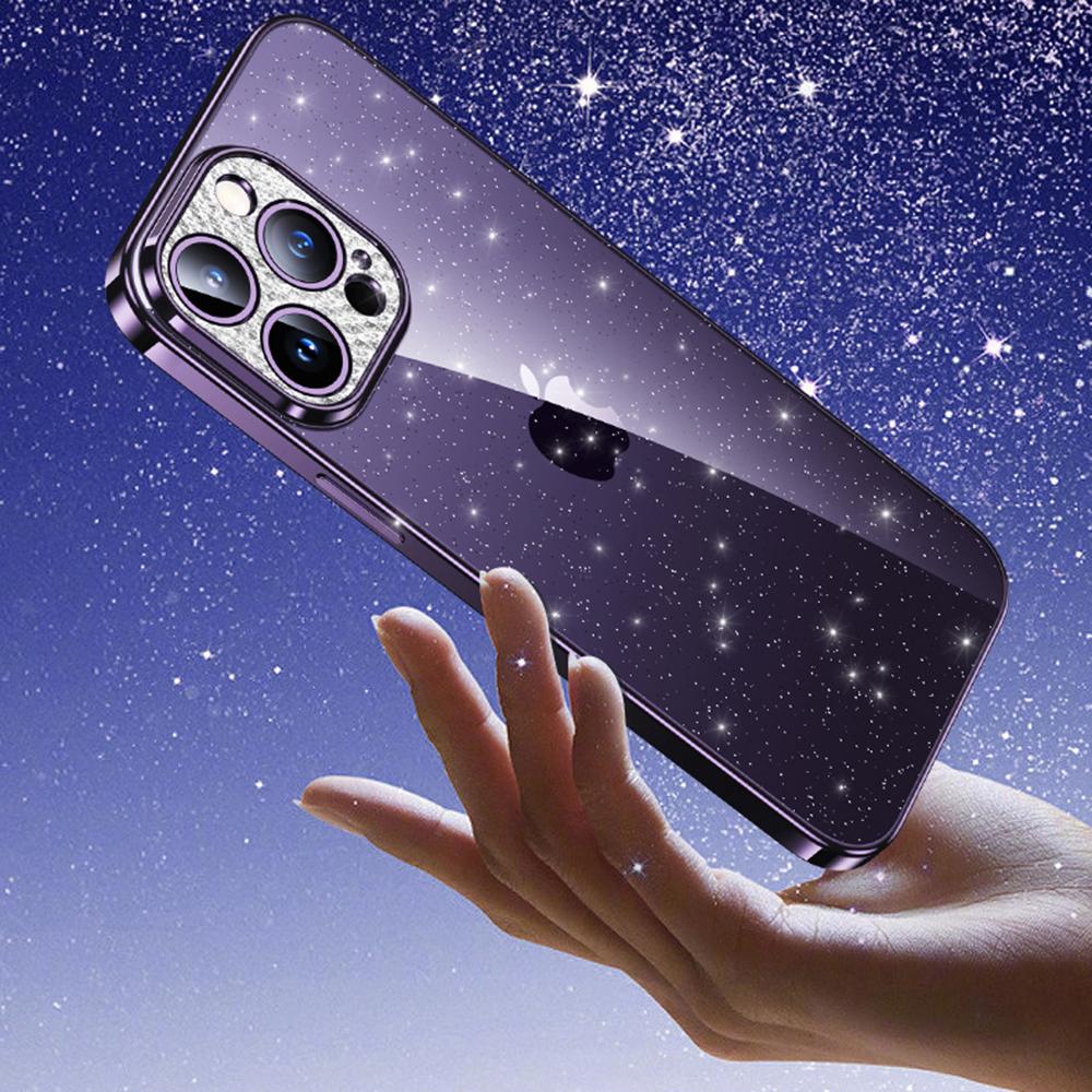 SULADA XingZuan Series For iPhone 13 Pro 6.1 inch Soft TPU Glitter Phone Case Rhinestone Decor Electroplating Back Cover