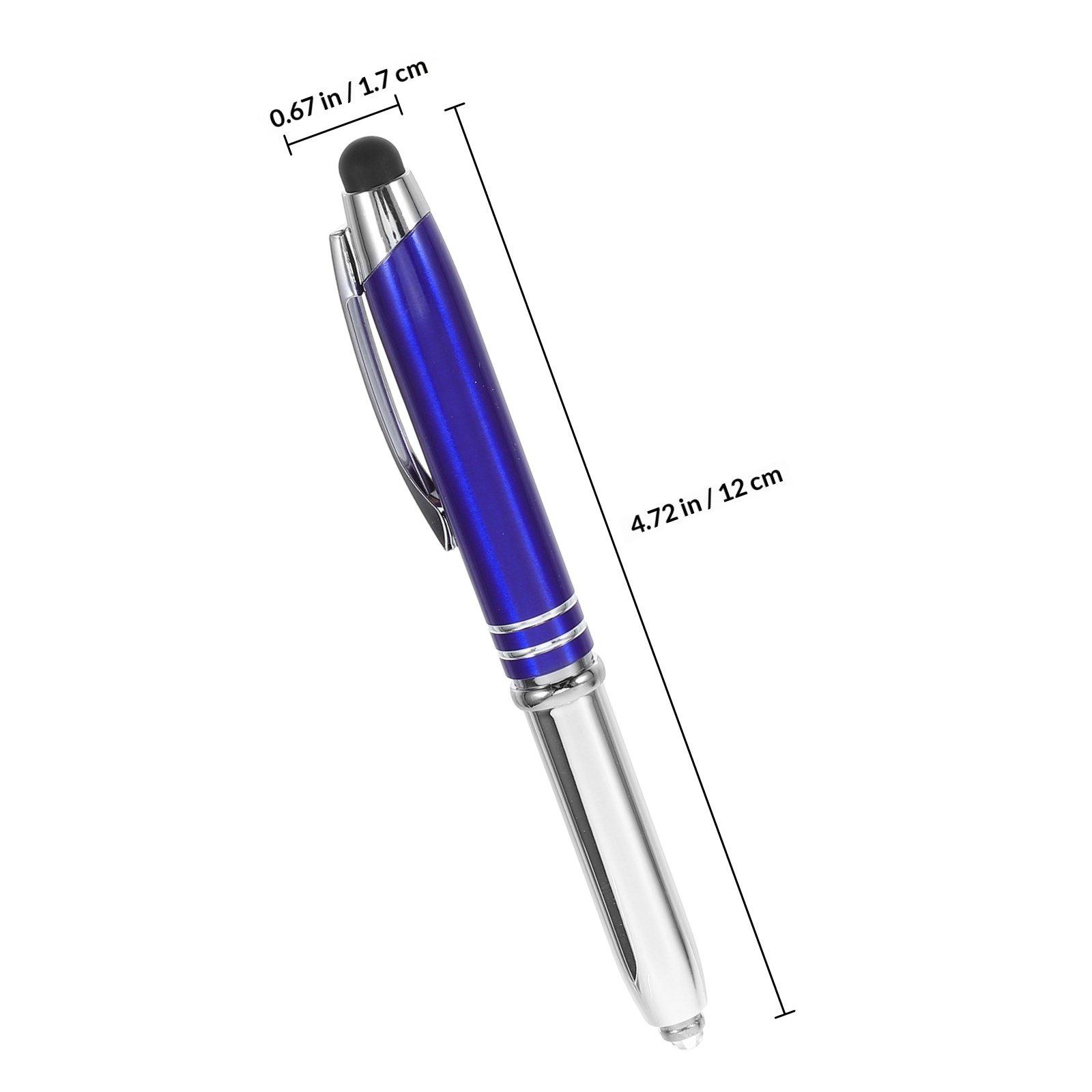 LED Light Ballpen with Stylus Tip Multi-Function Capacitive Pen Smooth Writing Ballpoint Pen for Touch Screens синий