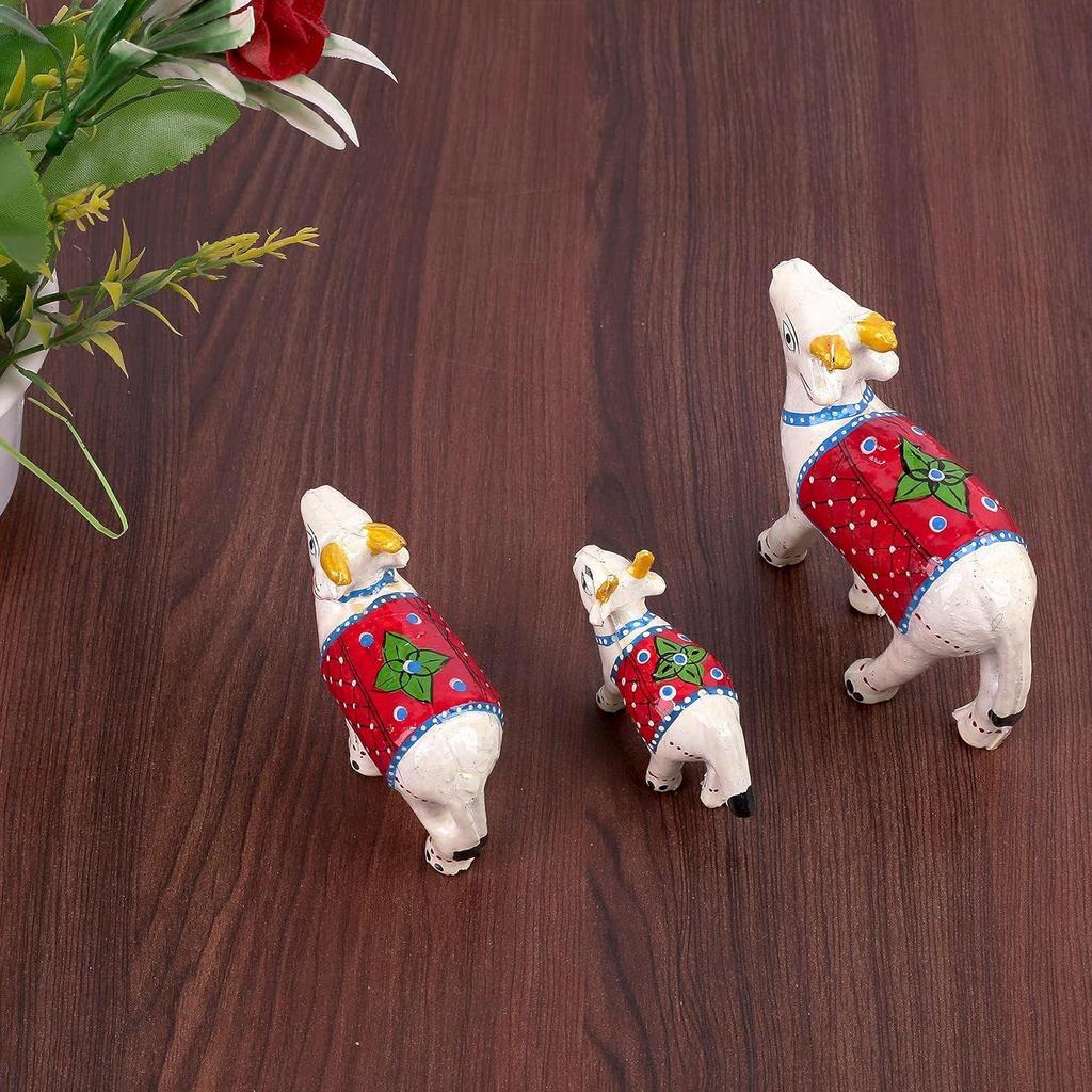 Paper Mache Traditional Handcrafted Cow Showpiece for Enhance for Home Festive Gifting, Housewarming Decoration
