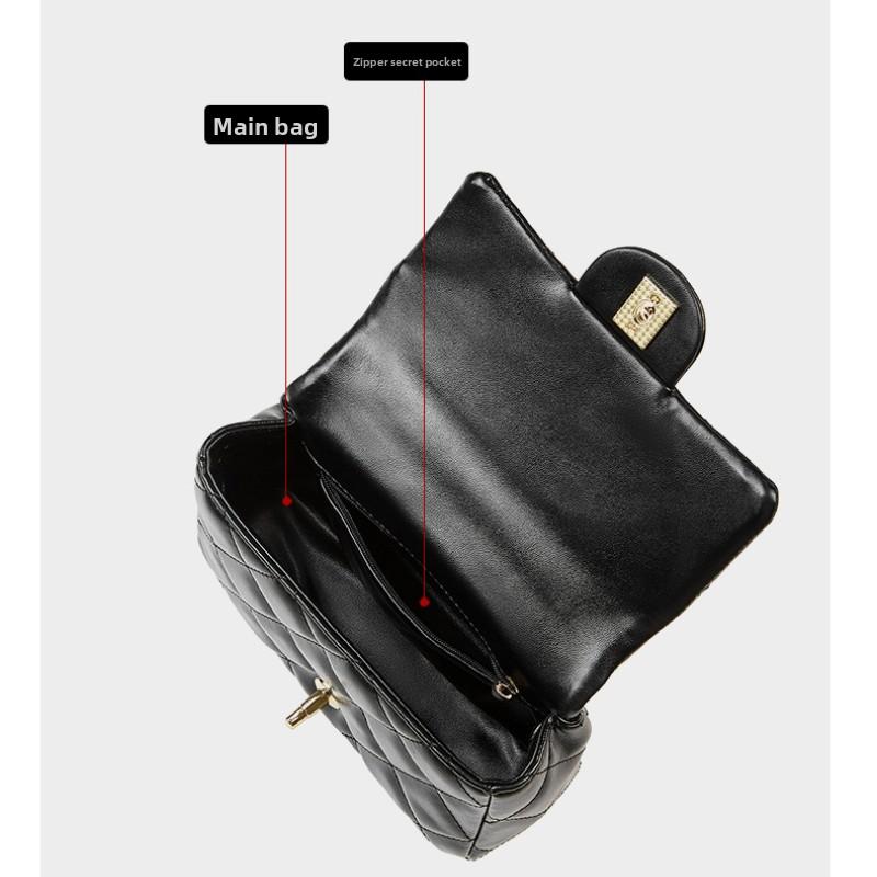 Bag Women's Small Fragrant Wind Metal Chain Rhombus Handbag Versatile One Shoulder Crossbody Medieval Women's Bag