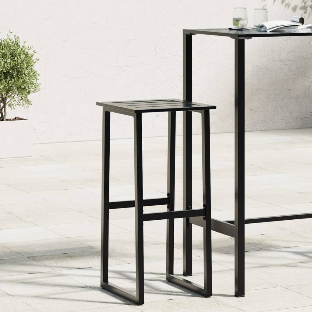 Bar Stool Set 2 pcs Black 38 x 38 x 80 cm Powder Coated Steel