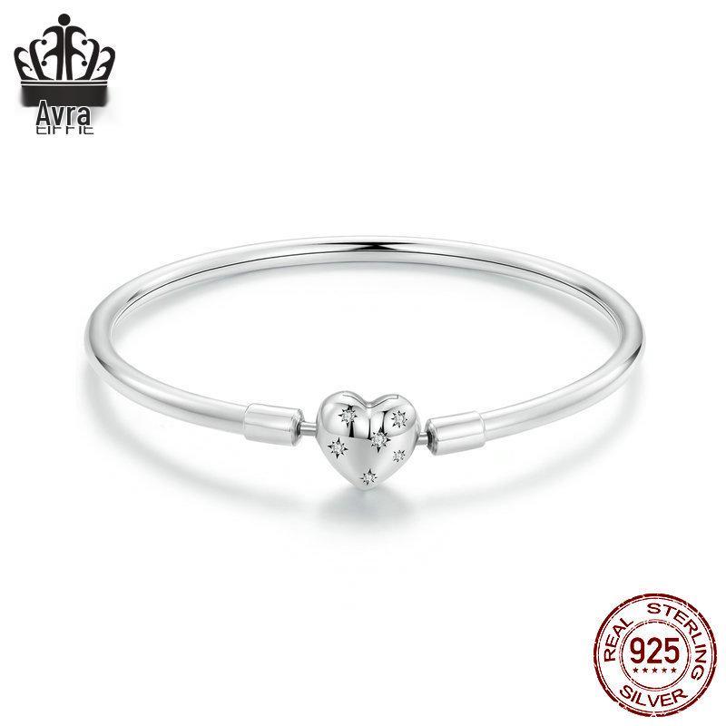 

Браслет из оксидированного стерлингового серебра 925 пробы со звездой и цирконом для женщин 17cm