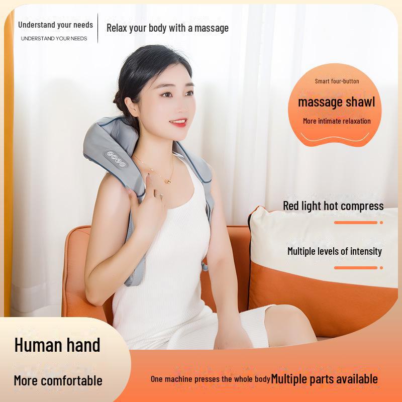 Multifunctional Trapezius and Cervical Massager: Neck, Shoulder, and Hot Compress Shawl